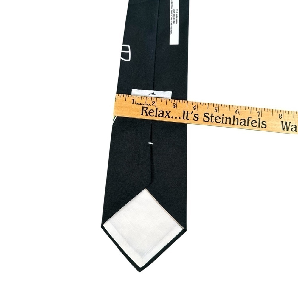 Vintage Green Bay Packers Helmets Black NFL Neck Tie-1993 NFL Ralph Marlin & Co - Picture 5 of 8